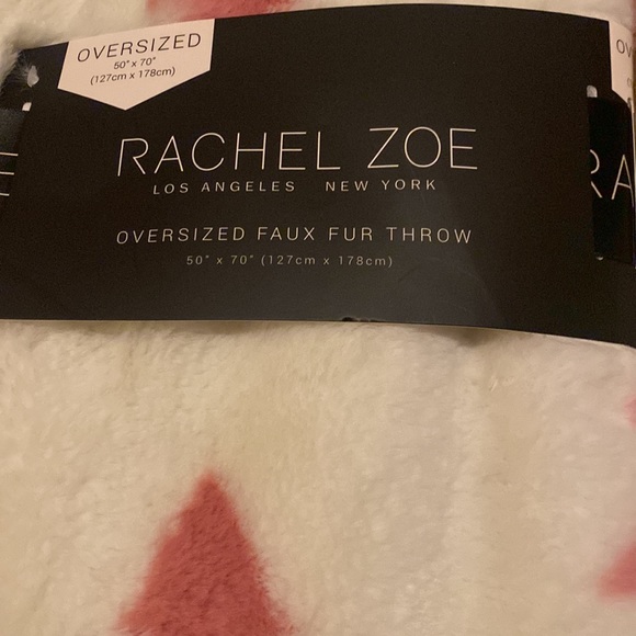 NWT Rachel Zoe Pink Tree Throw Blanket - Picture 2 of 3